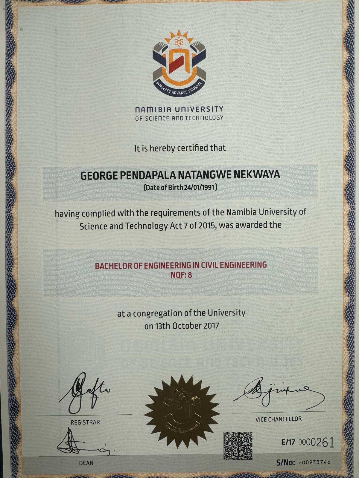 Bachelor of Engineering: Civil & Environmental Engineering